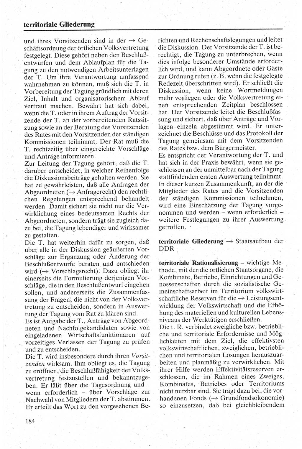 Handbuch für den Abgeordneten [Deutsche Demokratische Republik (DDR)] 1984, Seite 184 (Hb. Abg. DDR 1984, S. 184)