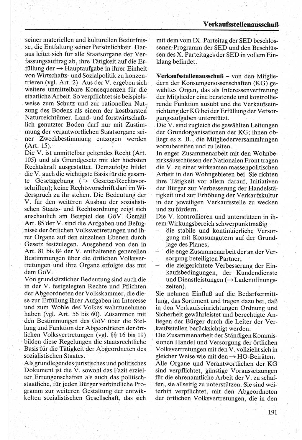 Handbuch für den Abgeordneten [Deutsche Demokratische Republik (DDR)] 1984, Seite 191 (Hb. Abg. DDR 1984, S. 191)