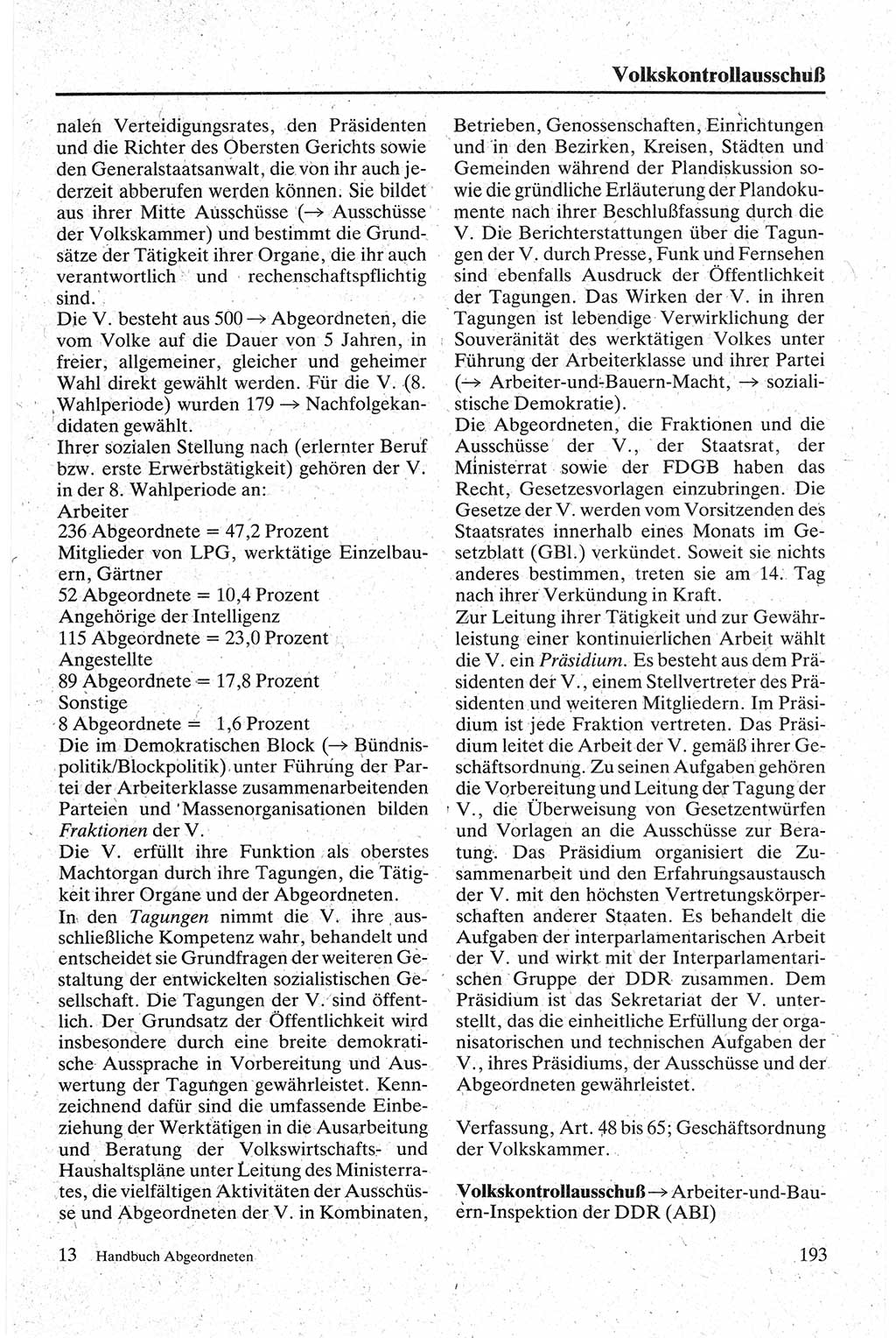 Handbuch für den Abgeordneten [Deutsche Demokratische Republik (DDR)] 1984, Seite 193 (Hb. Abg. DDR 1984, S. 193)