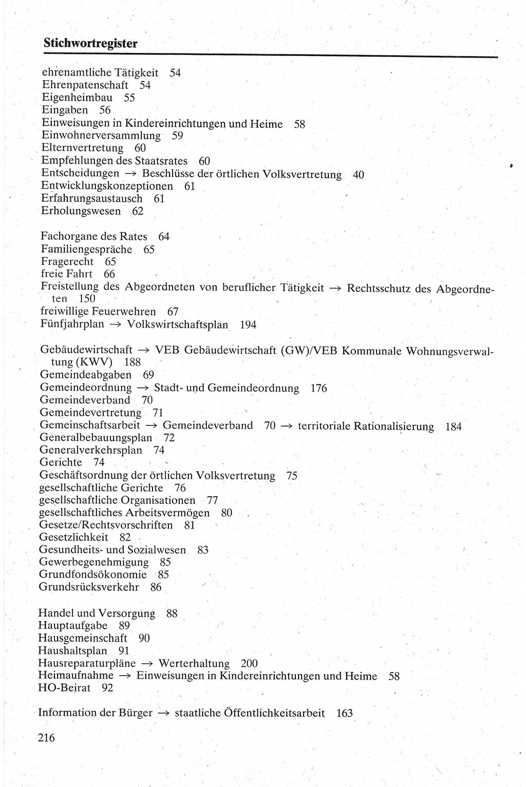 Handbuch für den Abgeordneten [Deutsche Demokratische Republik (DDR)] 1984, Seite 216 (Hb. Abg. DDR 1984, S. 216)
