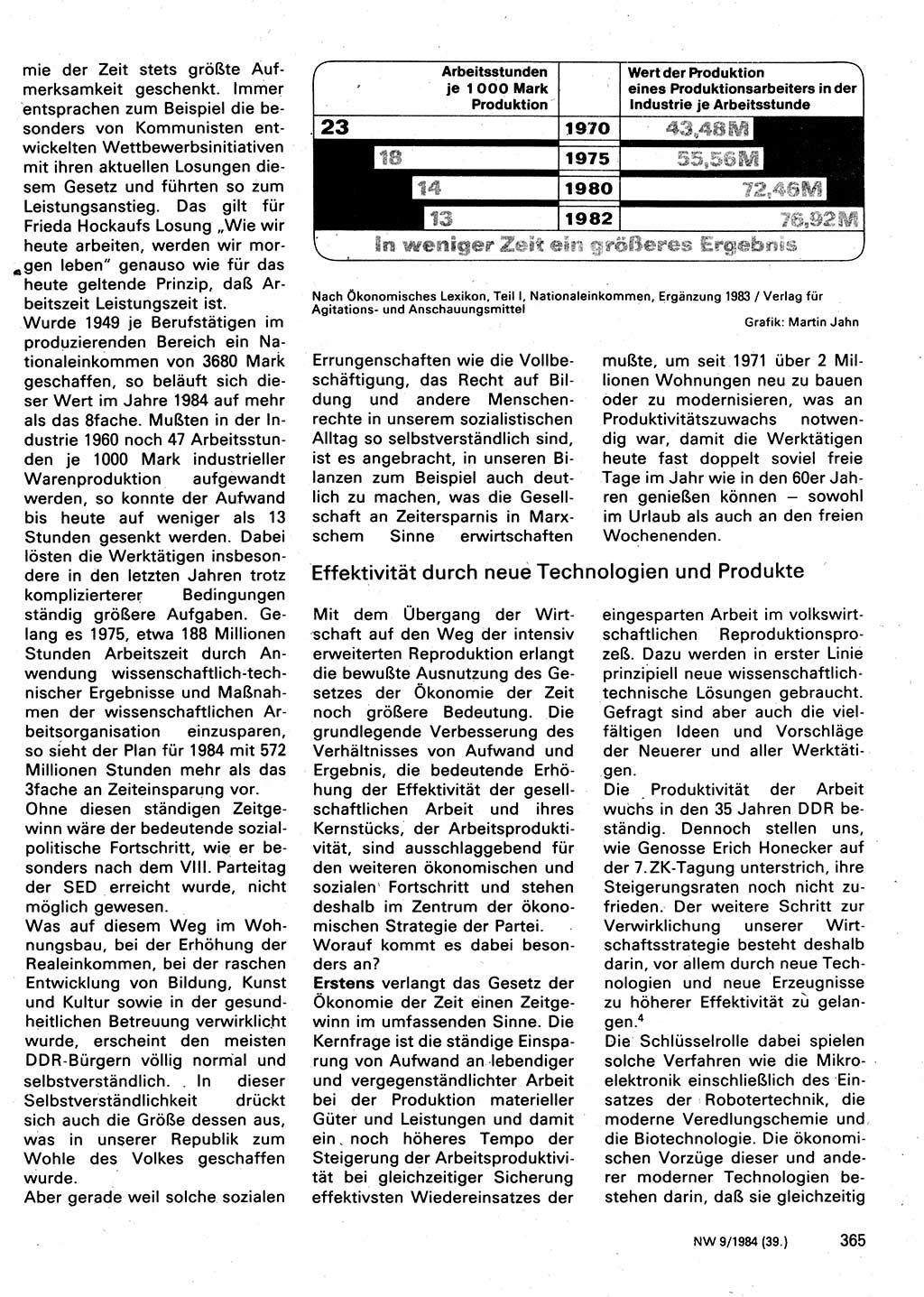 Neuer Weg (NW), Organ des Zentralkomitees (ZK) der SED (Sozialistische Einheitspartei Deutschlands) für Fragen des Parteilebens, 39. Jahrgang [Deutsche Demokratische Republik (DDR)] 1984, Seite 365 (NW ZK SED DDR 1984, S. 365)