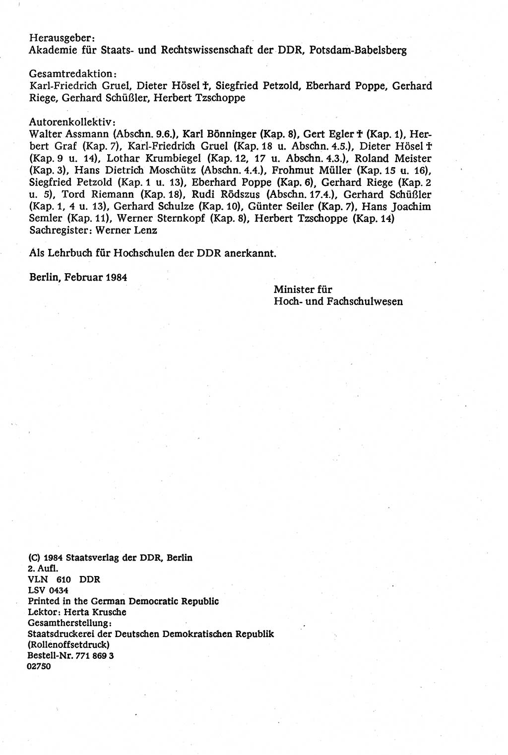 Staatsrecht der DDR [Deutsche Demokratische Republik (DDR)], Lehrbuch 1984, Seite 4 (St.-R. DDR Lb. 1984, S. 4)