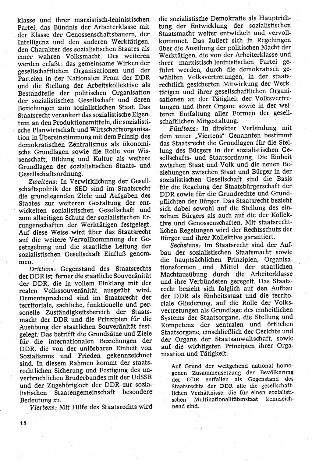 Staatsrecht der DDR [Deutsche Demokratische Republik (DDR)], Lehrbuch 1984, Seite 18 (St.-R. DDR Lb. 1984, S. 18)