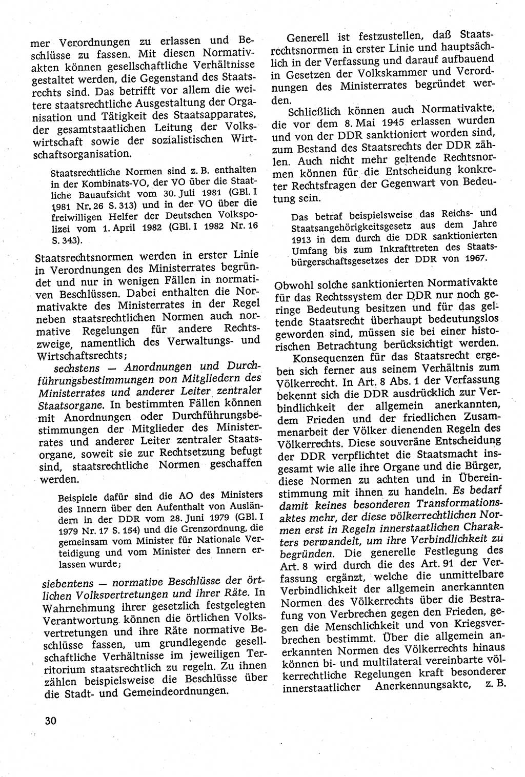 Staatsrecht der DDR [Deutsche Demokratische Republik (DDR)], Lehrbuch 1984, Seite 30 (St.-R. DDR Lb. 1984, S. 30)