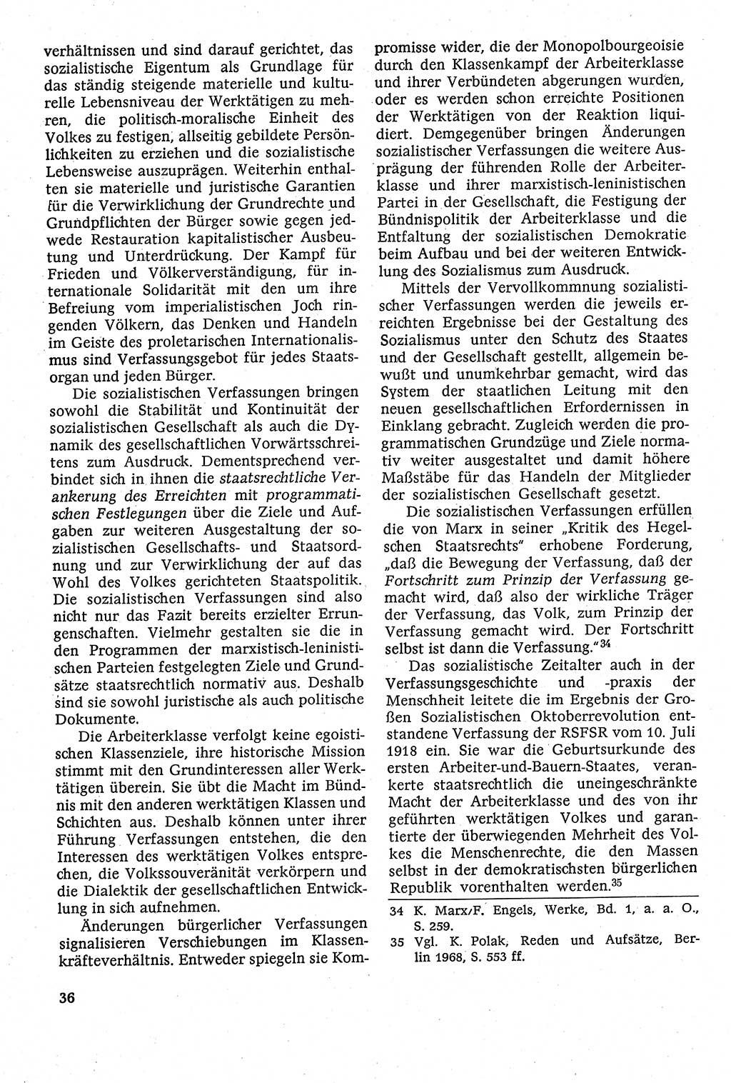 Staatsrecht der DDR [Deutsche Demokratische Republik (DDR)], Lehrbuch 1984, Seite 36 (St.-R. DDR Lb. 1984, S. 36)