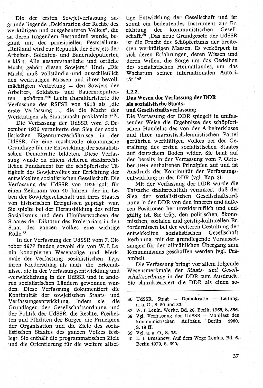 Staatsrecht der DDR [Deutsche Demokratische Republik (DDR)], Lehrbuch 1984, Seite 37 (St.-R. DDR Lb. 1984, S. 37)