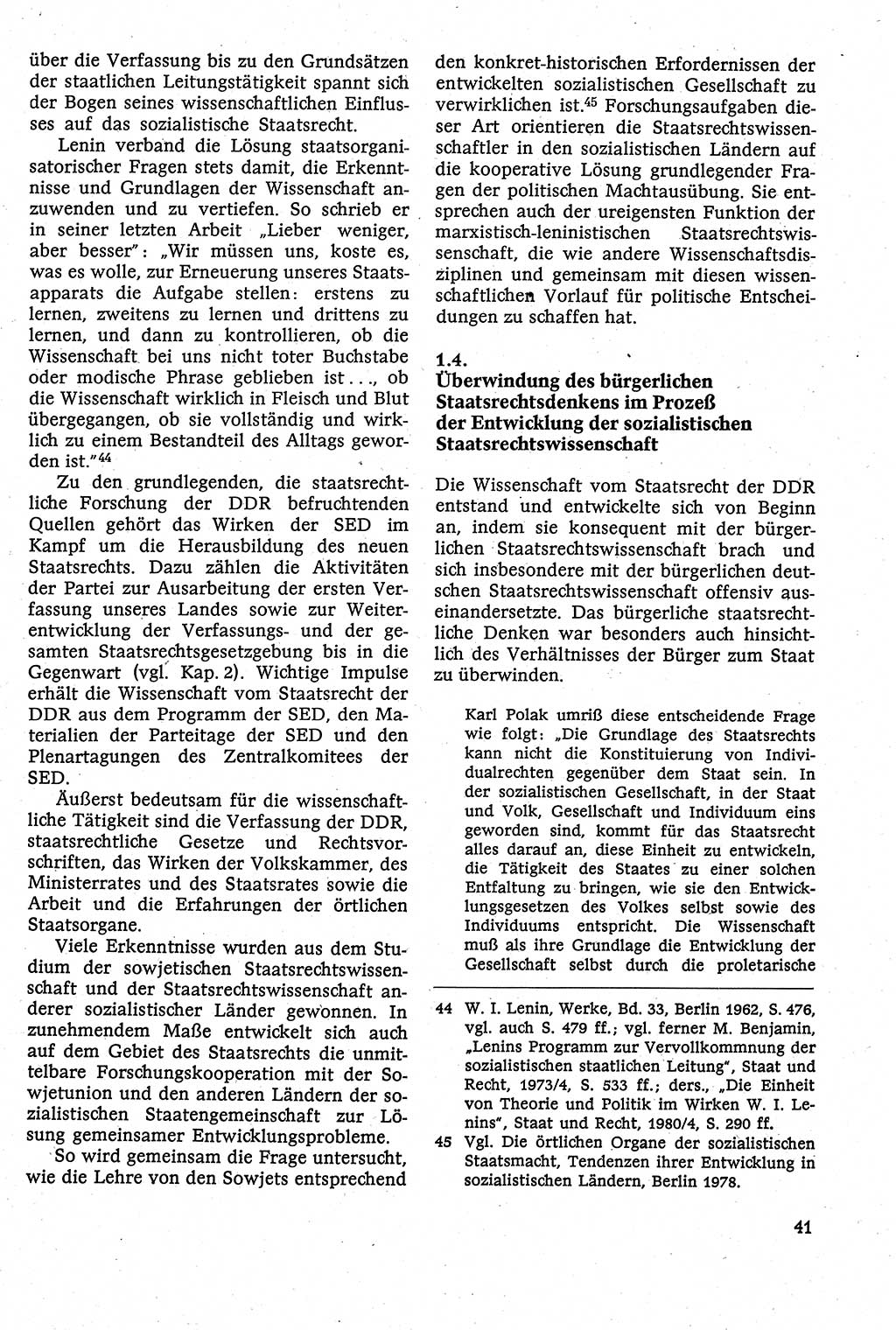 Staatsrecht der DDR [Deutsche Demokratische Republik (DDR)], Lehrbuch 1984, Seite 41 (St.-R. DDR Lb. 1984, S. 41)