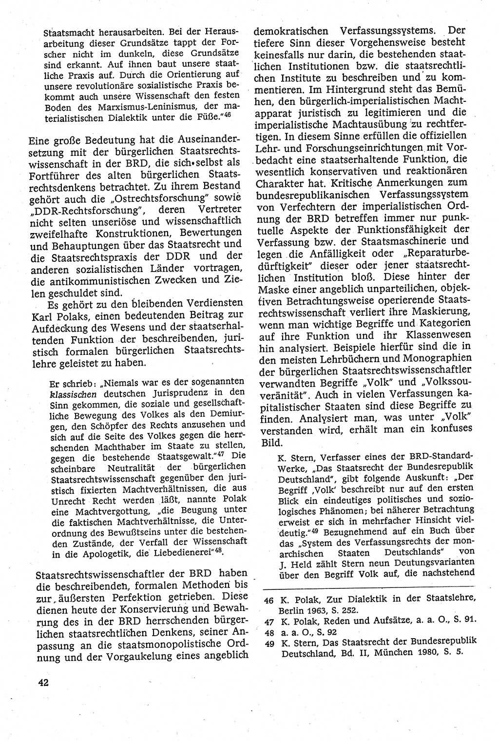 Staatsrecht der DDR [Deutsche Demokratische Republik (DDR)], Lehrbuch 1984, Seite 42 (St.-R. DDR Lb. 1984, S. 42)