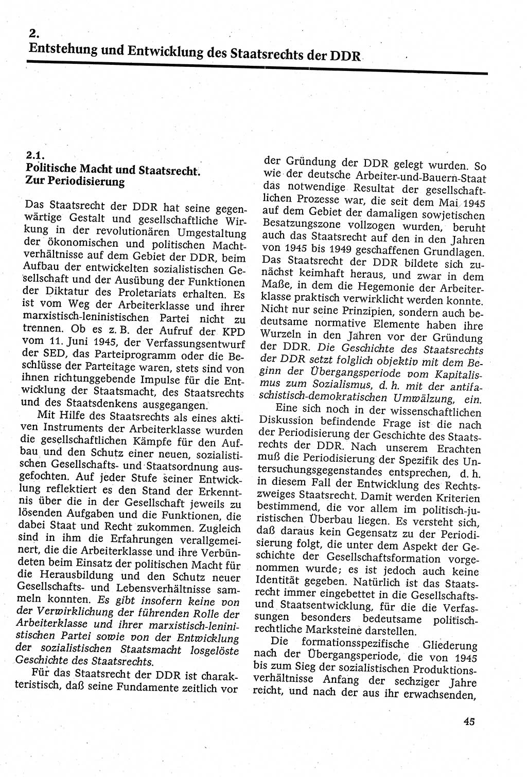 Staatsrecht der DDR [Deutsche Demokratische Republik (DDR)], Lehrbuch 1984, Seite 45 (St.-R. DDR Lb. 1984, S. 45)
