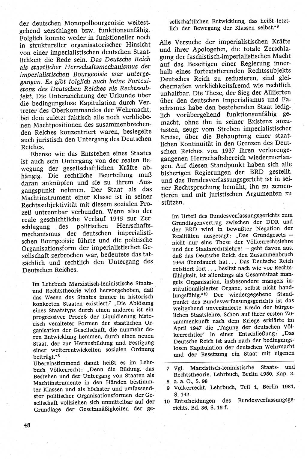 Staatsrecht der DDR [Deutsche Demokratische Republik (DDR)], Lehrbuch 1984, Seite 48 (St.-R. DDR Lb. 1984, S. 48)