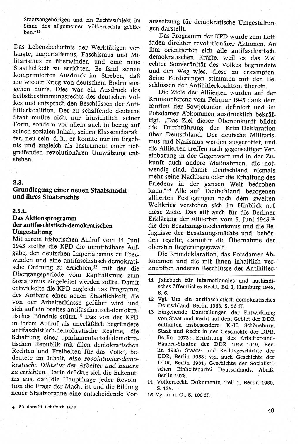 Staatsrecht der DDR [Deutsche Demokratische Republik (DDR)], Lehrbuch 1984, Seite 49 (St.-R. DDR Lb. 1984, S. 49)