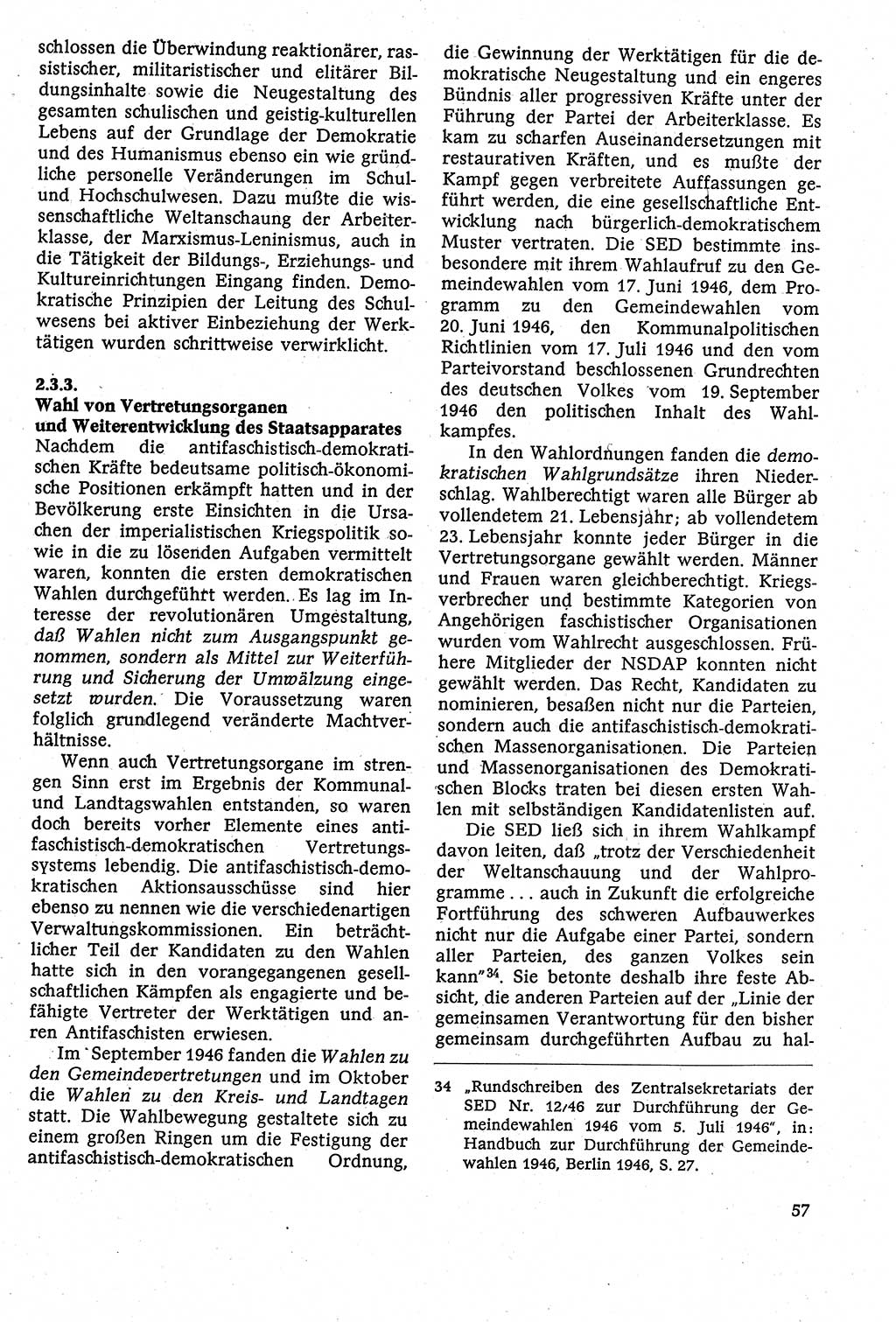 Staatsrecht der DDR [Deutsche Demokratische Republik (DDR)], Lehrbuch 1984, Seite 57 (St.-R. DDR Lb. 1984, S. 57)