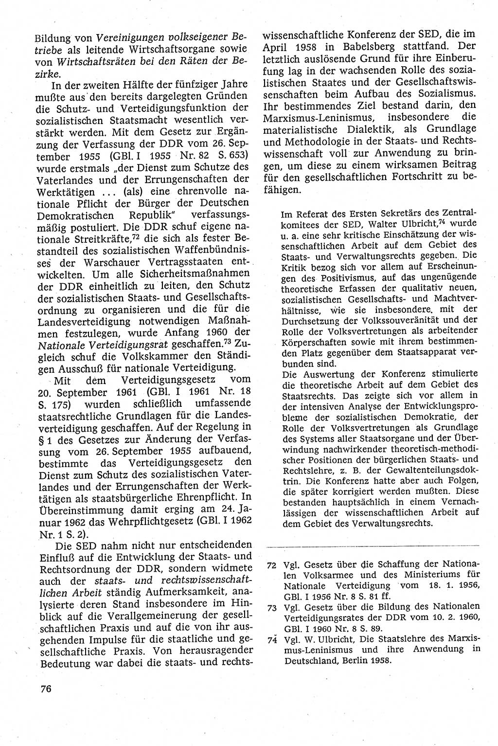 Staatsrecht der DDR [Deutsche Demokratische Republik (DDR)], Lehrbuch 1984, Seite 76 (St.-R. DDR Lb. 1984, S. 76)