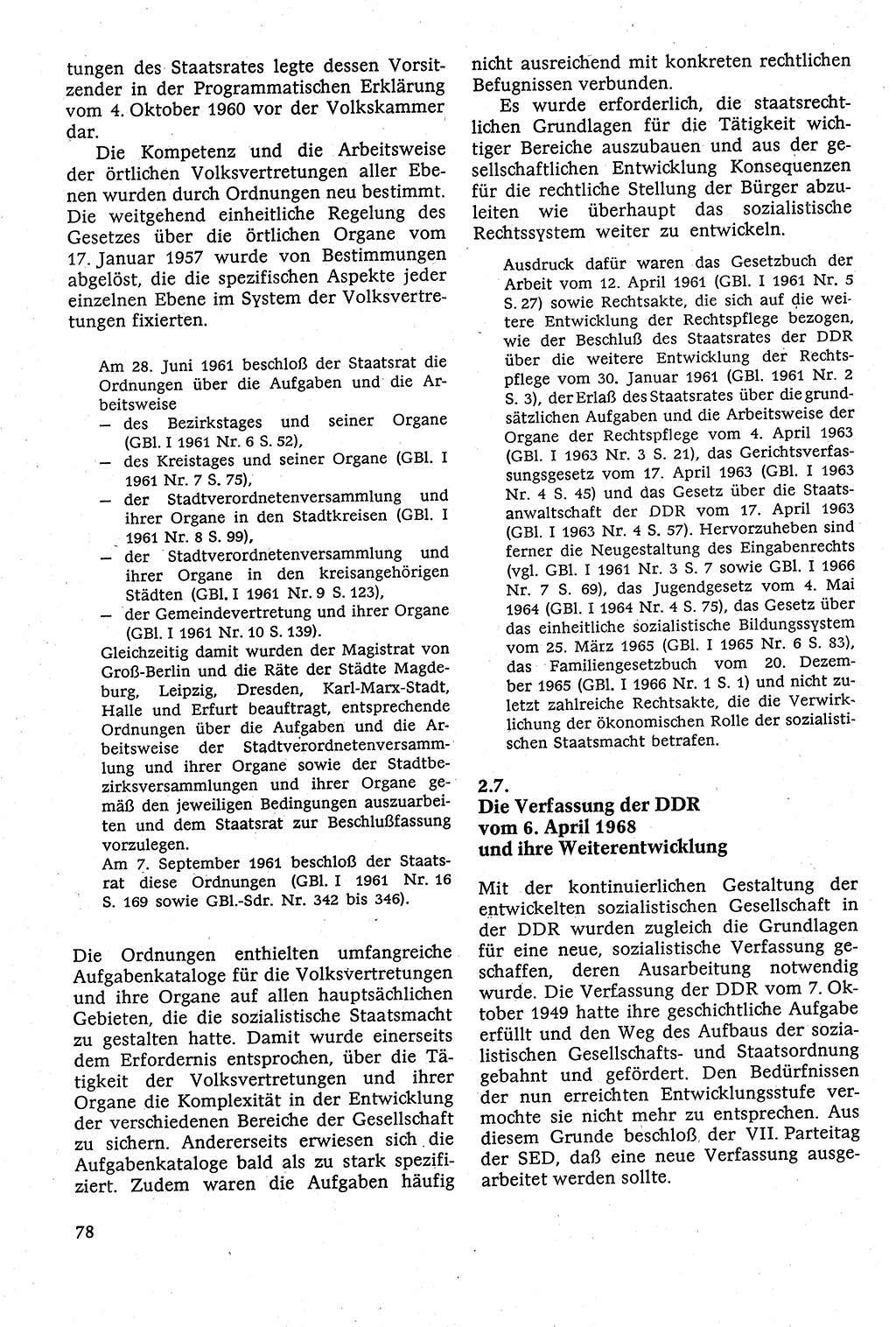 Staatsrecht der DDR [Deutsche Demokratische Republik (DDR)], Lehrbuch 1984, Seite 78 (St.-R. DDR Lb. 1984, S. 78)