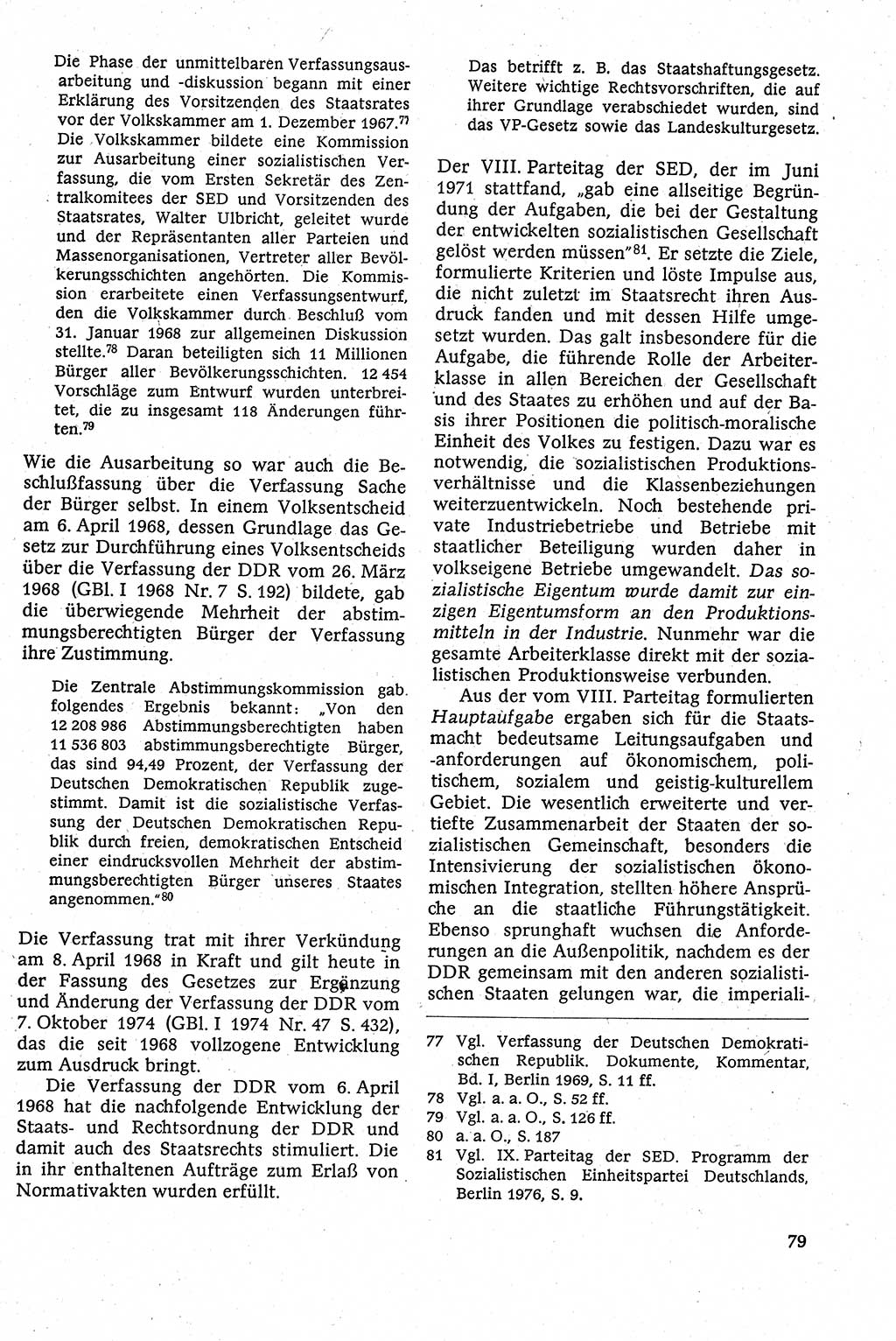 Staatsrecht der DDR [Deutsche Demokratische Republik (DDR)], Lehrbuch 1984, Seite 79 (St.-R. DDR Lb. 1984, S. 79)