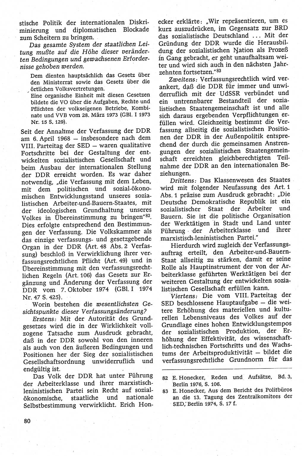 Staatsrecht der DDR [Deutsche Demokratische Republik (DDR)], Lehrbuch 1984, Seite 80 (St.-R. DDR Lb. 1984, S. 80)