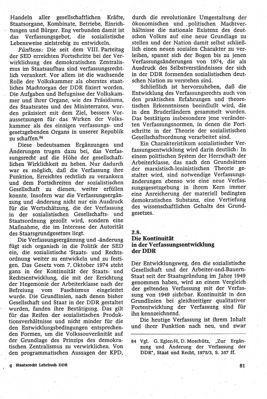 Staatsrecht der DDR [Deutsche Demokratische Republik (DDR)], Lehrbuch 1984, Seite 81 (St.-R. DDR Lb. 1984, S. 81)