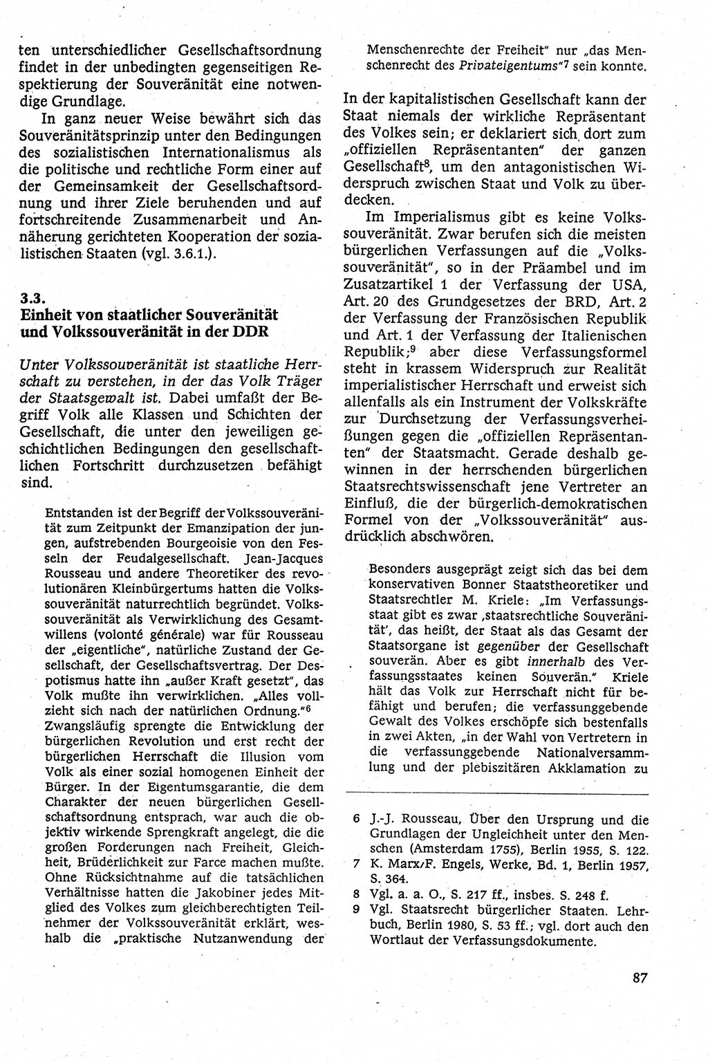 Staatsrecht der DDR [Deutsche Demokratische Republik (DDR)], Lehrbuch 1984, Seite 87 (St.-R. DDR Lb. 1984, S. 87)