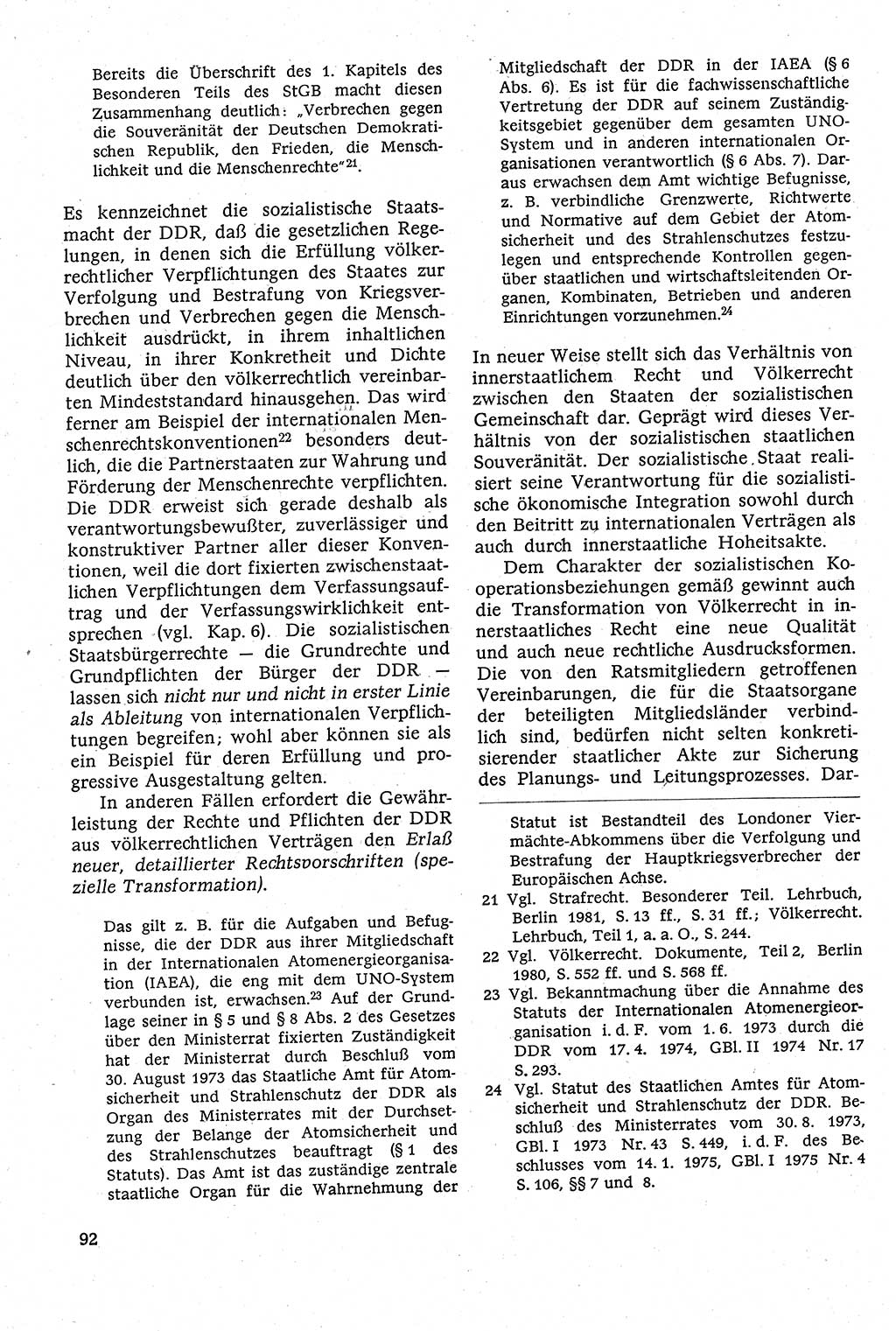 Staatsrecht der DDR [Deutsche Demokratische Republik (DDR)], Lehrbuch 1984, Seite 92 (St.-R. DDR Lb. 1984, S. 92)