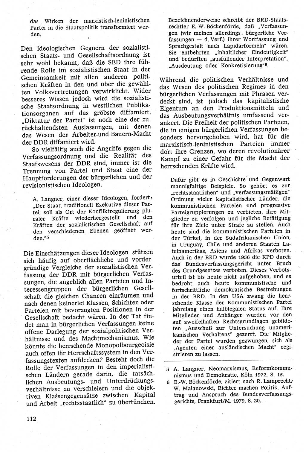 Staatsrecht der DDR [Deutsche Demokratische Republik (DDR)], Lehrbuch 1984, Seite 112 (St.-R. DDR Lb. 1984, S. 112)