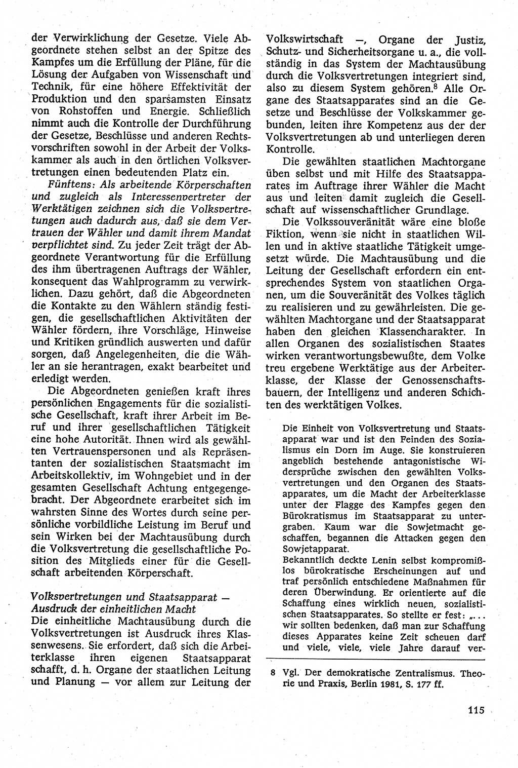 Staatsrecht der DDR [Deutsche Demokratische Republik (DDR)], Lehrbuch 1984, Seite 115 (St.-R. DDR Lb. 1984, S. 115)