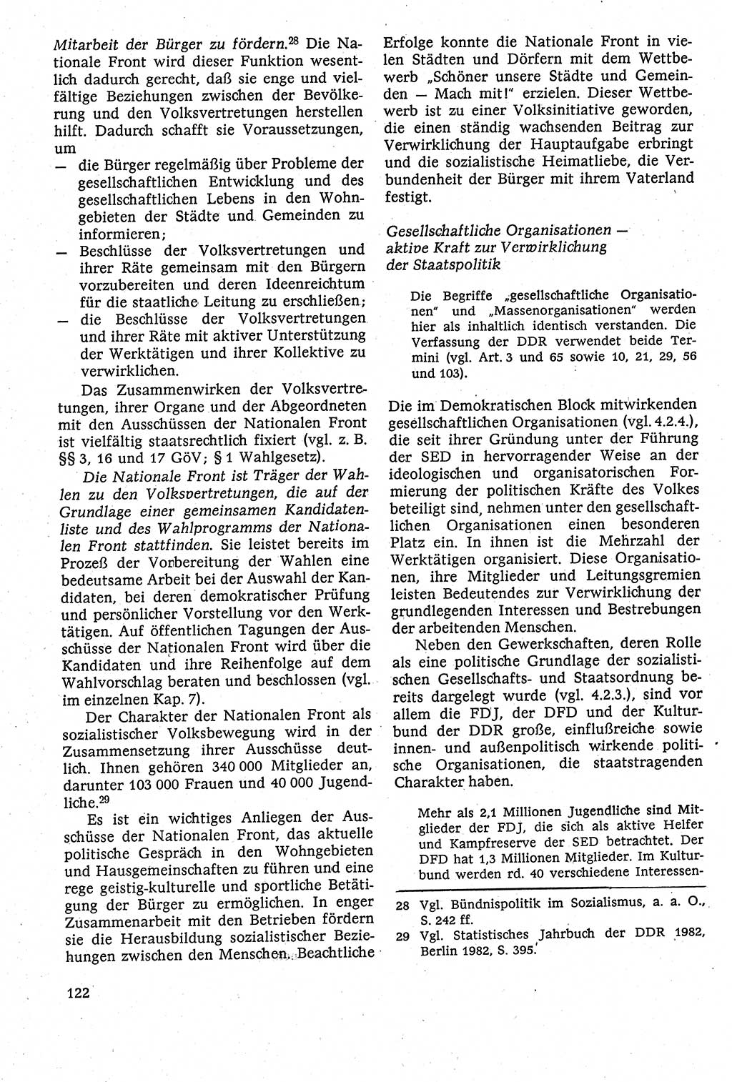 Staatsrecht der DDR [Deutsche Demokratische Republik (DDR)], Lehrbuch 1984, Seite 122 (St.-R. DDR Lb. 1984, S. 122)