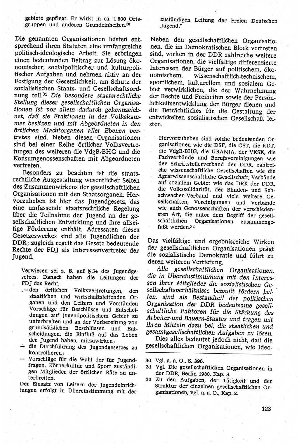 Staatsrecht der DDR [Deutsche Demokratische Republik (DDR)], Lehrbuch 1984, Seite 123 (St.-R. DDR Lb. 1984, S. 123)