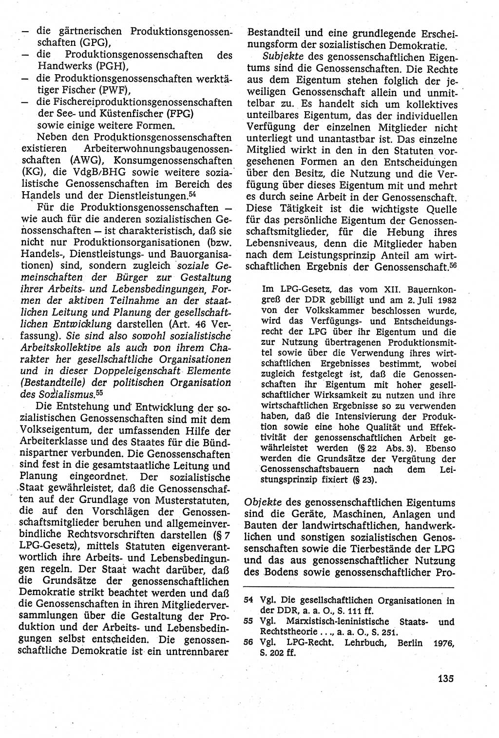 Staatsrecht der DDR [Deutsche Demokratische Republik (DDR)], Lehrbuch 1984, Seite 135 (St.-R. DDR Lb. 1984, S. 135)