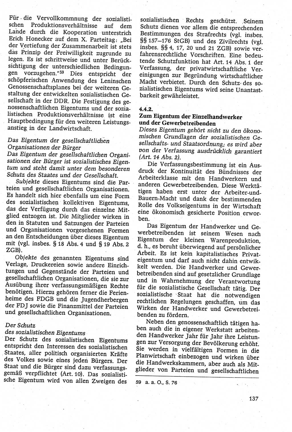 Staatsrecht der DDR [Deutsche Demokratische Republik (DDR)], Lehrbuch 1984, Seite 137 (St.-R. DDR Lb. 1984, S. 137)