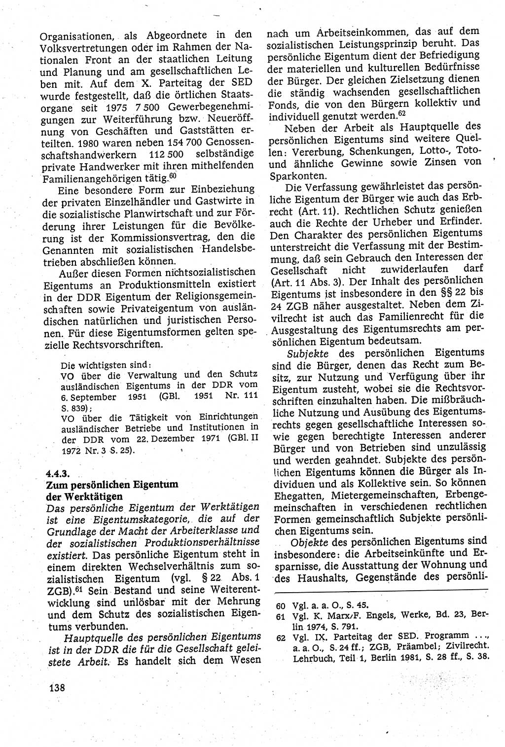 Staatsrecht der DDR [Deutsche Demokratische Republik (DDR)], Lehrbuch 1984, Seite 138 (St.-R. DDR Lb. 1984, S. 138)