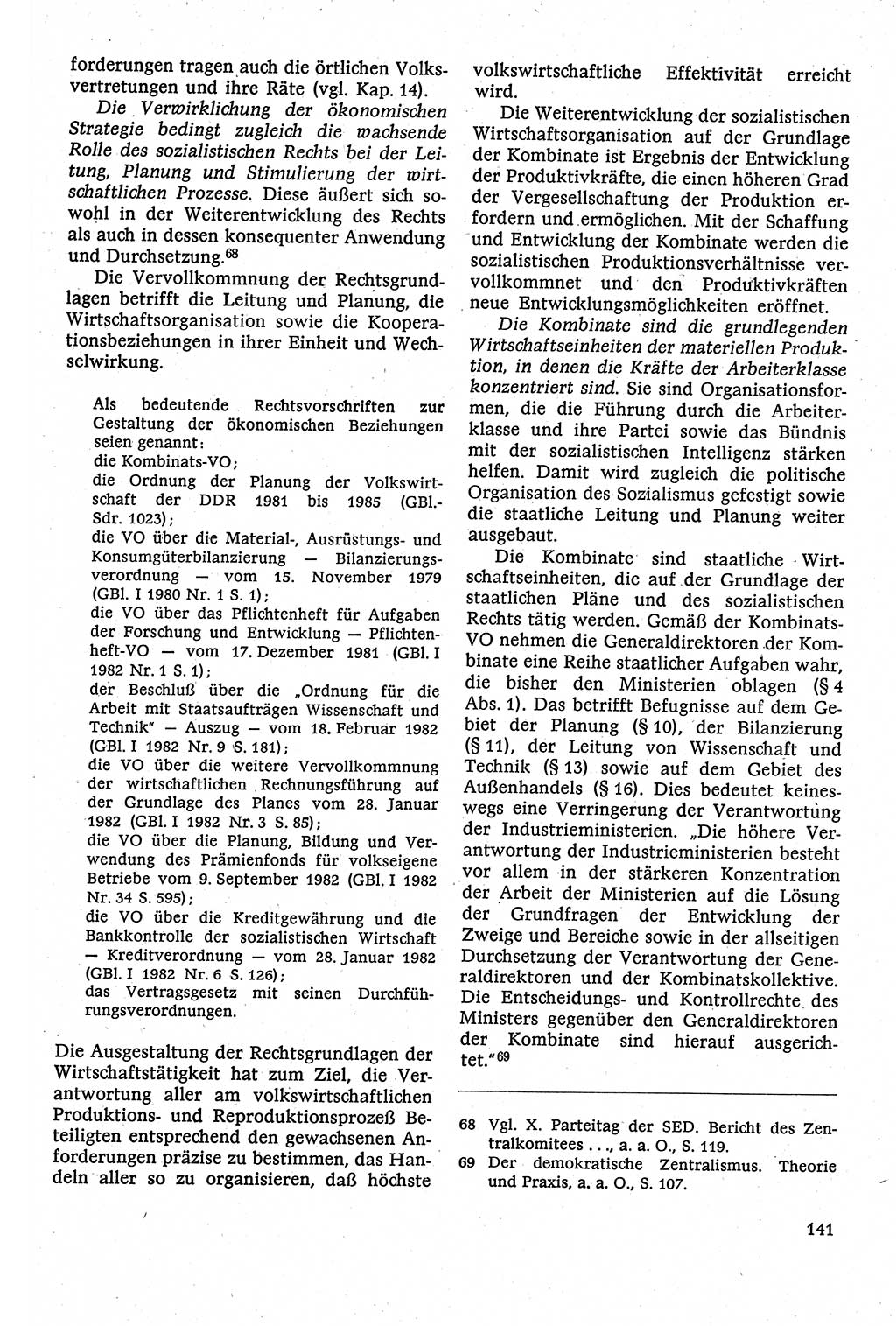 Staatsrecht der DDR [Deutsche Demokratische Republik (DDR)], Lehrbuch 1984, Seite 141 (St.-R. DDR Lb. 1984, S. 141)