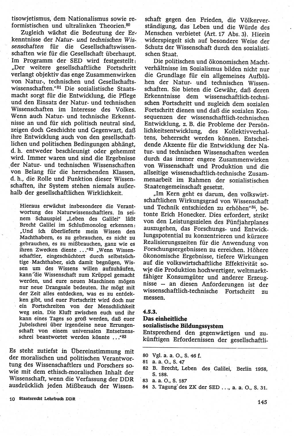 Staatsrecht der DDR [Deutsche Demokratische Republik (DDR)], Lehrbuch 1984, Seite 145 (St.-R. DDR Lb. 1984, S. 145)