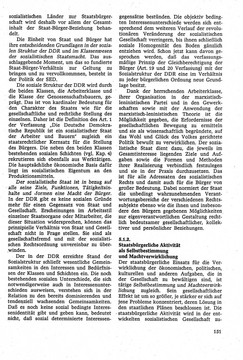 Staatsrecht der DDR [Deutsche Demokratische Republik (DDR)], Lehrbuch 1984, Seite 151 (St.-R. DDR Lb. 1984, S. 151)