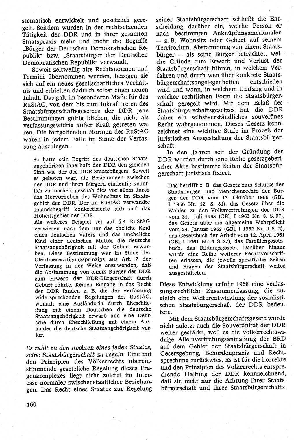 Staatsrecht der DDR [Deutsche Demokratische Republik (DDR)], Lehrbuch 1984, Seite 160 (St.-R. DDR Lb. 1984, S. 160)