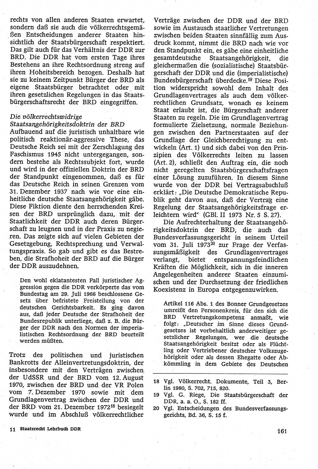 Staatsrecht der DDR [Deutsche Demokratische Republik (DDR)], Lehrbuch 1984, Seite 161 (St.-R. DDR Lb. 1984, S. 161)