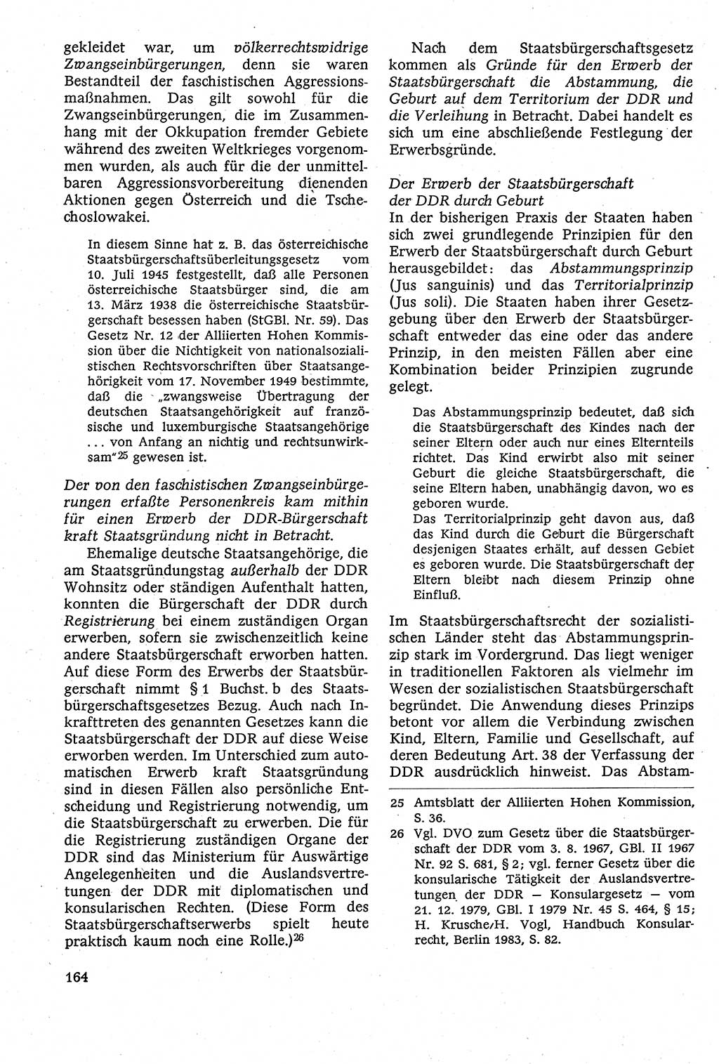 Staatsrecht der DDR [Deutsche Demokratische Republik (DDR)], Lehrbuch 1984, Seite 164 (St.-R. DDR Lb. 1984, S. 164)