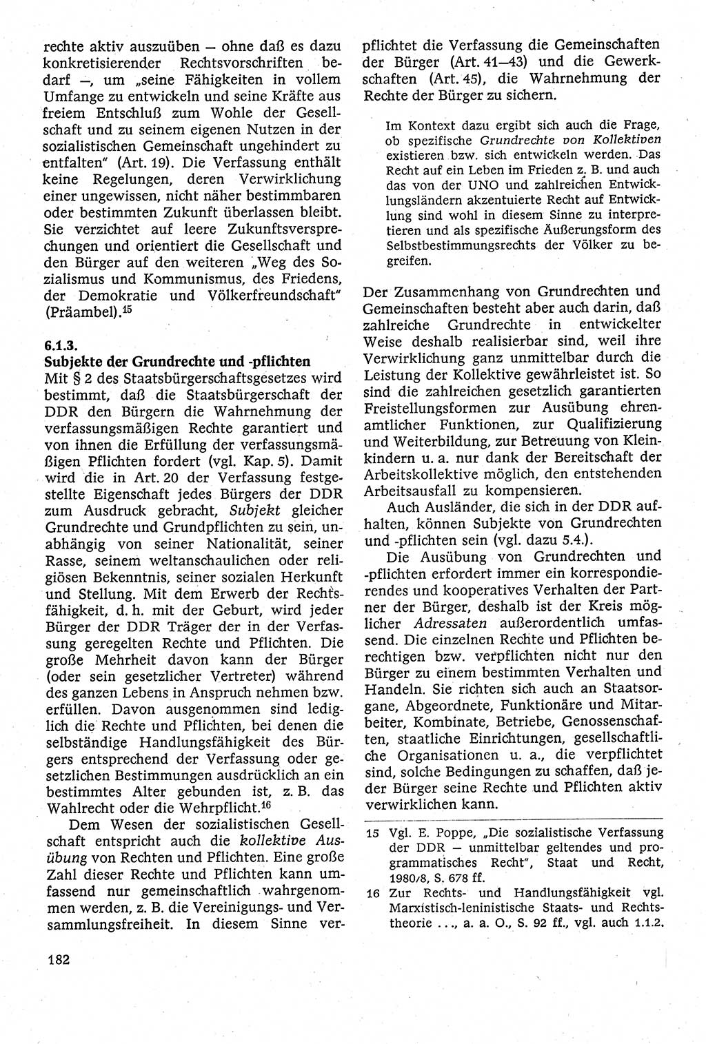 Staatsrecht der DDR [Deutsche Demokratische Republik (DDR)], Lehrbuch 1984, Seite 182 (St.-R. DDR Lb. 1984, S. 182)