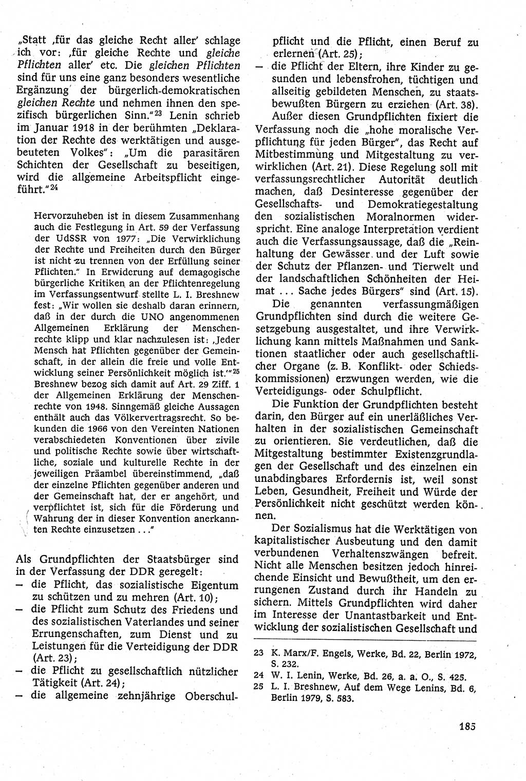 Staatsrecht der DDR [Deutsche Demokratische Republik (DDR)], Lehrbuch 1984, Seite 185 (St.-R. DDR Lb. 1984, S. 185)