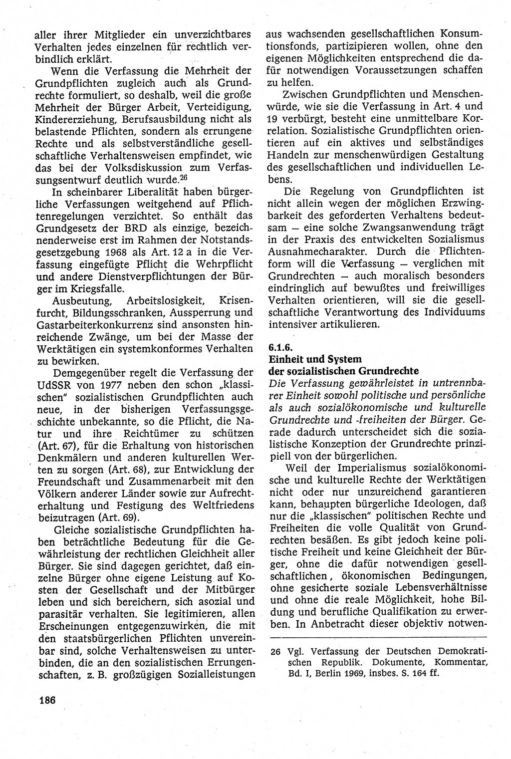 Staatsrecht der DDR [Deutsche Demokratische Republik (DDR)], Lehrbuch 1984, Seite 186 (St.-R. DDR Lb. 1984, S. 186)