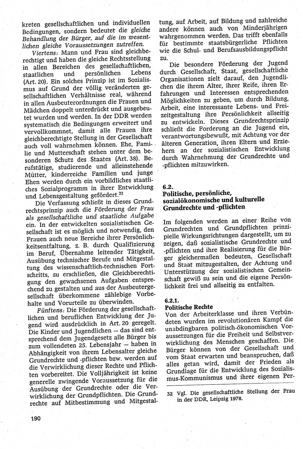 Staatsrecht der DDR [Deutsche Demokratische Republik (DDR)], Lehrbuch 1984, Seite 190 (St.-R. DDR Lb. 1984, S. 190)