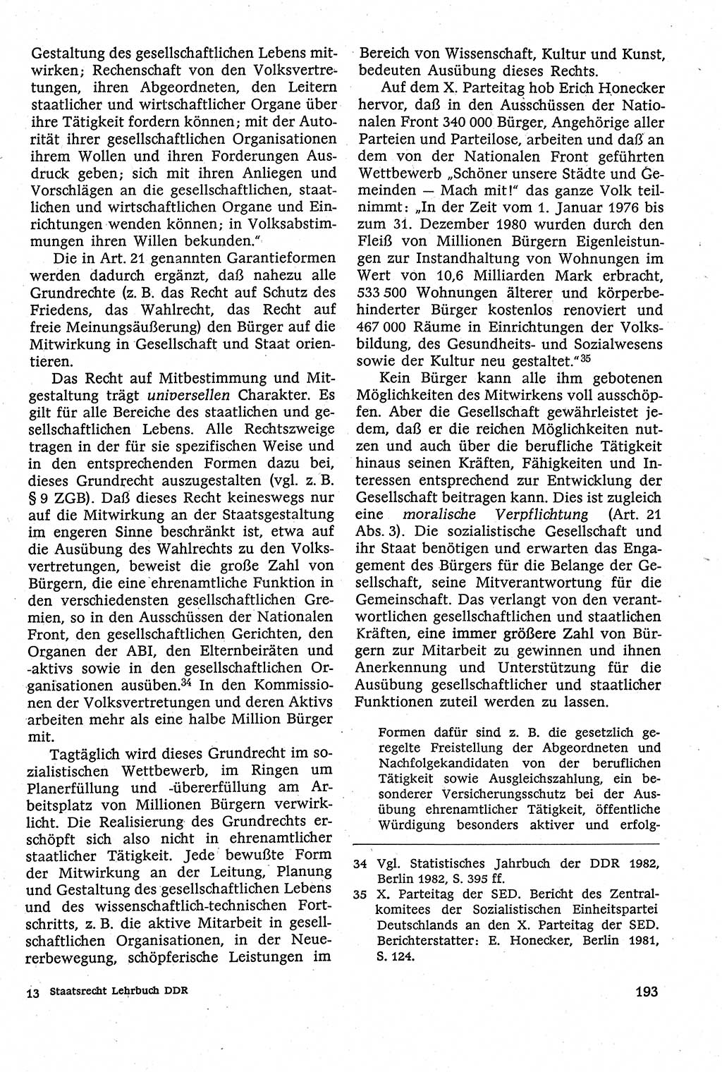 Staatsrecht der DDR [Deutsche Demokratische Republik (DDR)], Lehrbuch 1984, Seite 193 (St.-R. DDR Lb. 1984, S. 193)