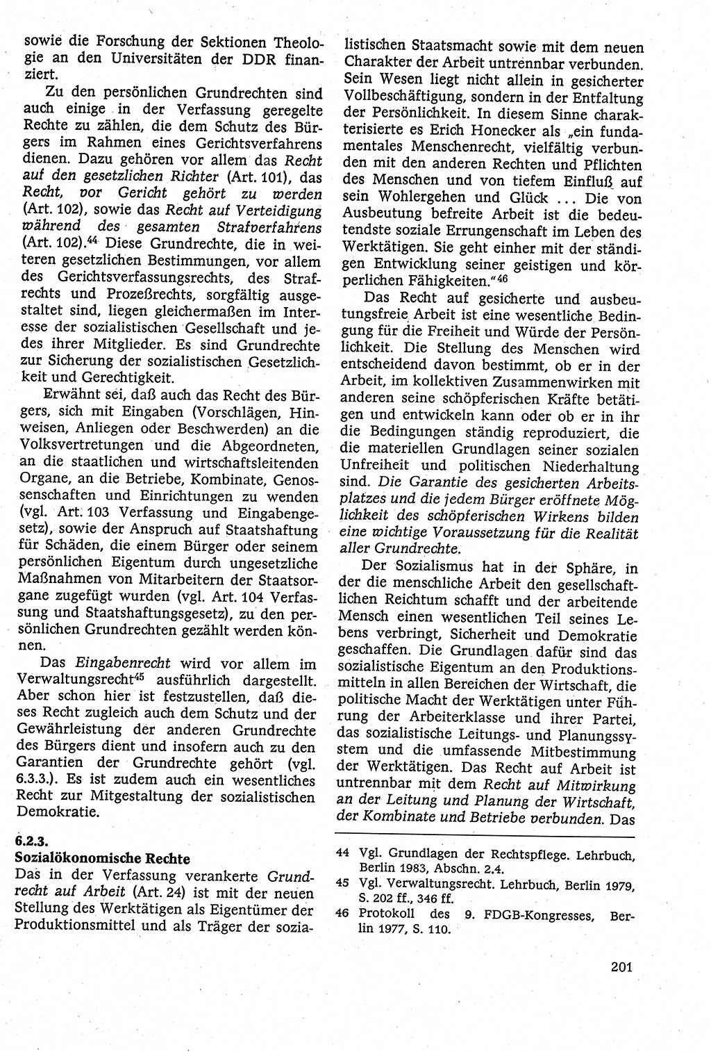 Staatsrecht der DDR [Deutsche Demokratische Republik (DDR)], Lehrbuch 1984, Seite 201 (St.-R. DDR Lb. 1984, S. 201)