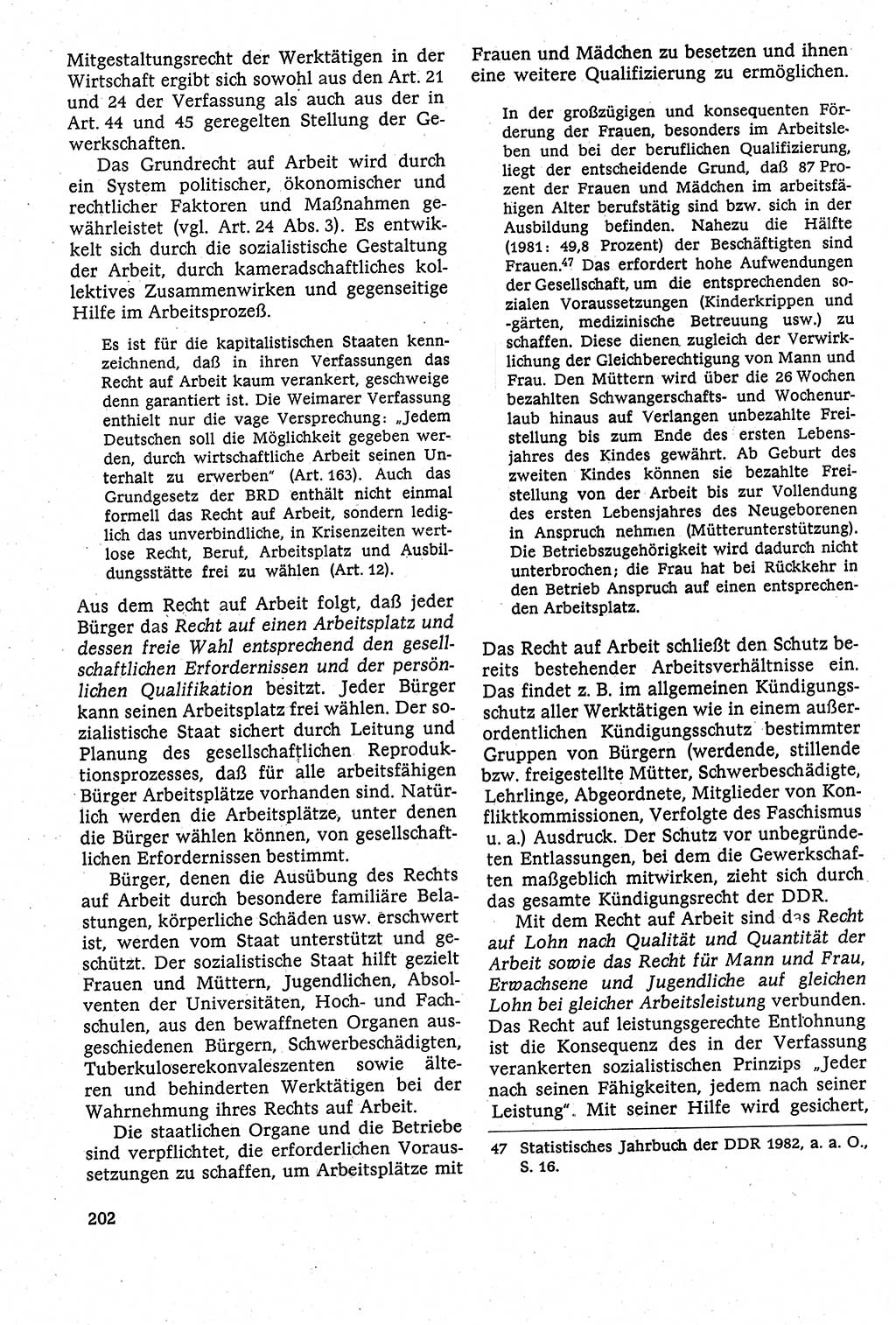 Staatsrecht der DDR [Deutsche Demokratische Republik (DDR)], Lehrbuch 1984, Seite 202 (St.-R. DDR Lb. 1984, S. 202)