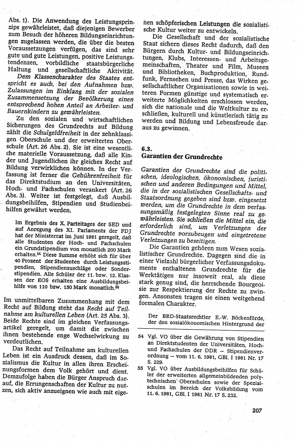 Staatsrecht der DDR [Deutsche Demokratische Republik (DDR)], Lehrbuch 1984, Seite 207 (St.-R. DDR Lb. 1984, S. 207)