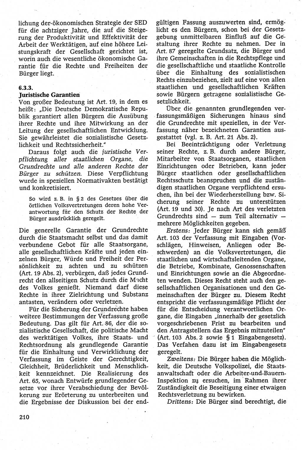 Staatsrecht der DDR [Deutsche Demokratische Republik (DDR)], Lehrbuch 1984, Seite 210 (St.-R. DDR Lb. 1984, S. 210)