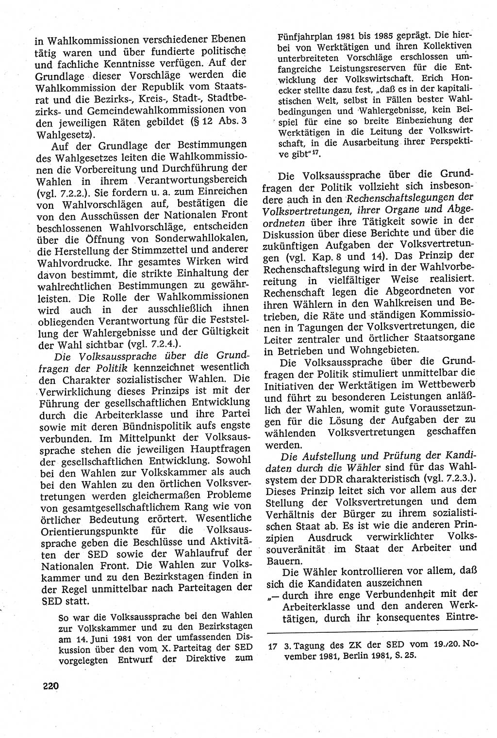 Staatsrecht der DDR [Deutsche Demokratische Republik (DDR)], Lehrbuch 1984, Seite 220 (St.-R. DDR Lb. 1984, S. 220)