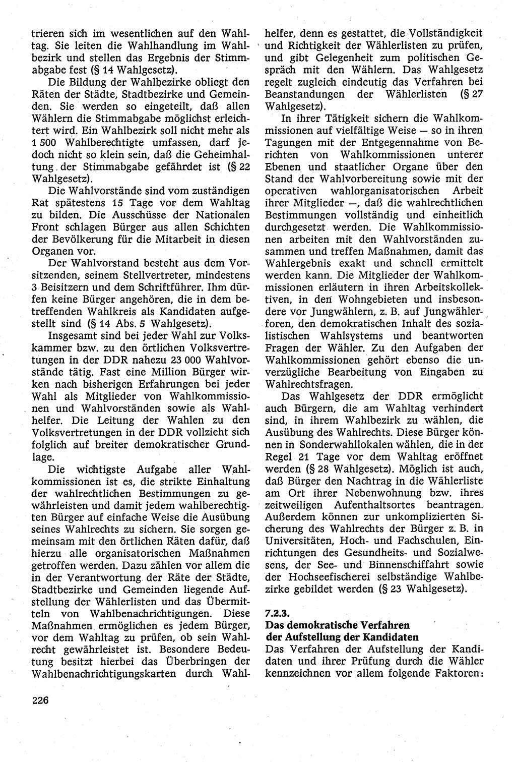 Staatsrecht der DDR [Deutsche Demokratische Republik (DDR)], Lehrbuch 1984, Seite 226 (St.-R. DDR Lb. 1984, S. 226)