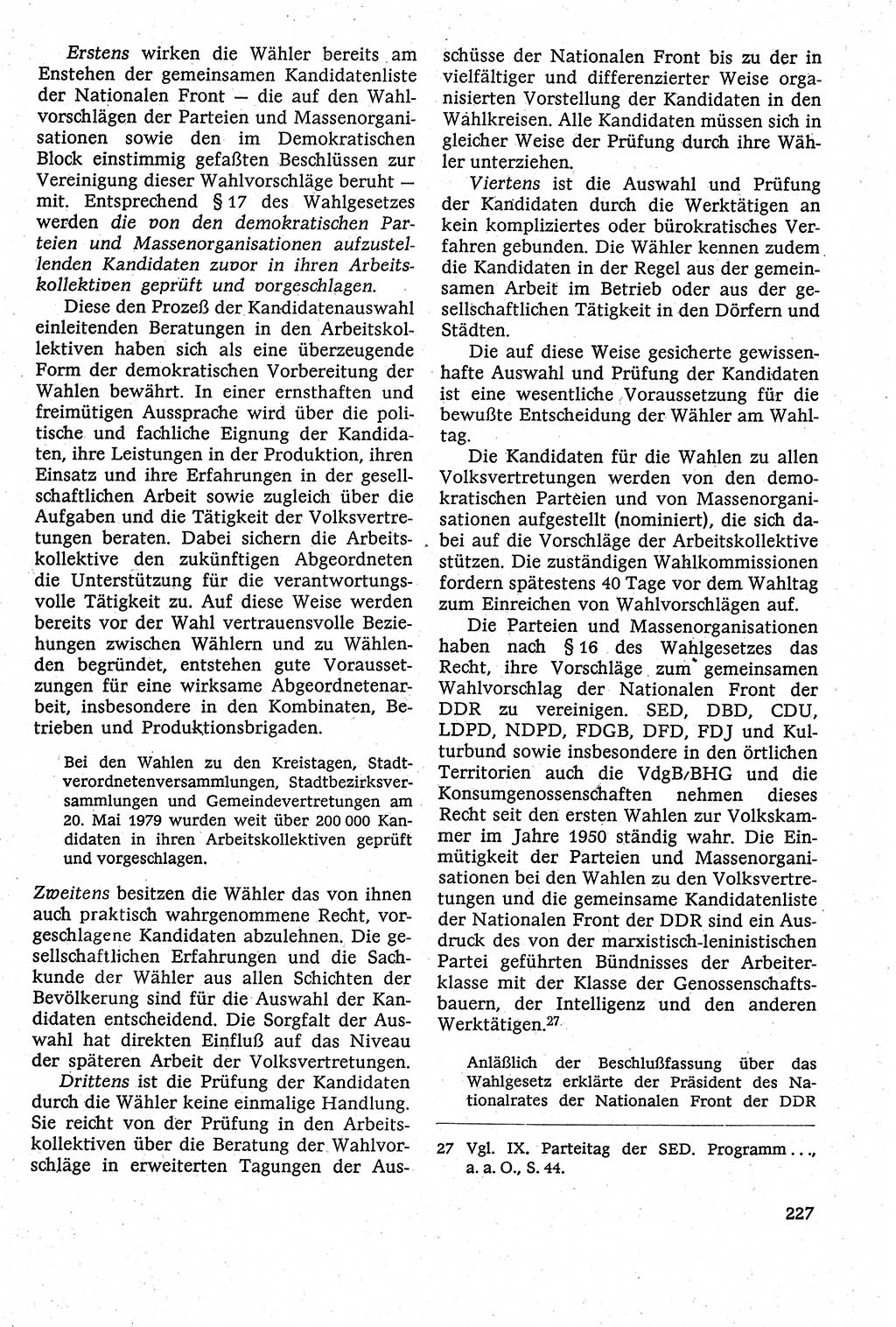 Staatsrecht der DDR [Deutsche Demokratische Republik (DDR)], Lehrbuch 1984, Seite 227 (St.-R. DDR Lb. 1984, S. 227)