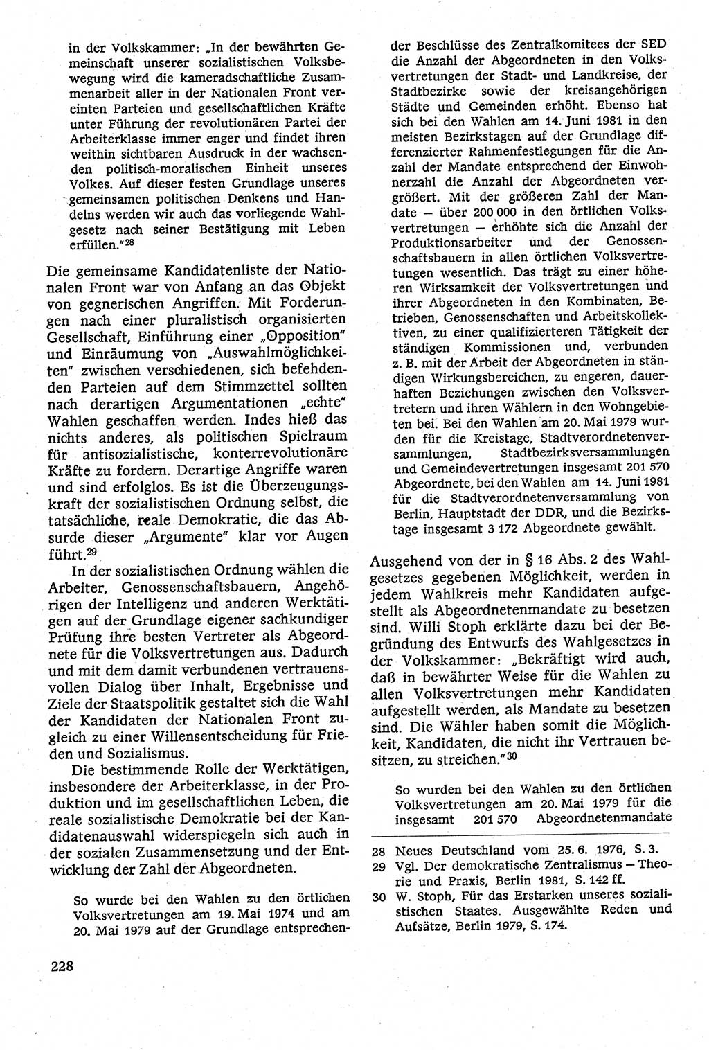 Staatsrecht der DDR [Deutsche Demokratische Republik (DDR)], Lehrbuch 1984, Seite 228 (St.-R. DDR Lb. 1984, S. 228)