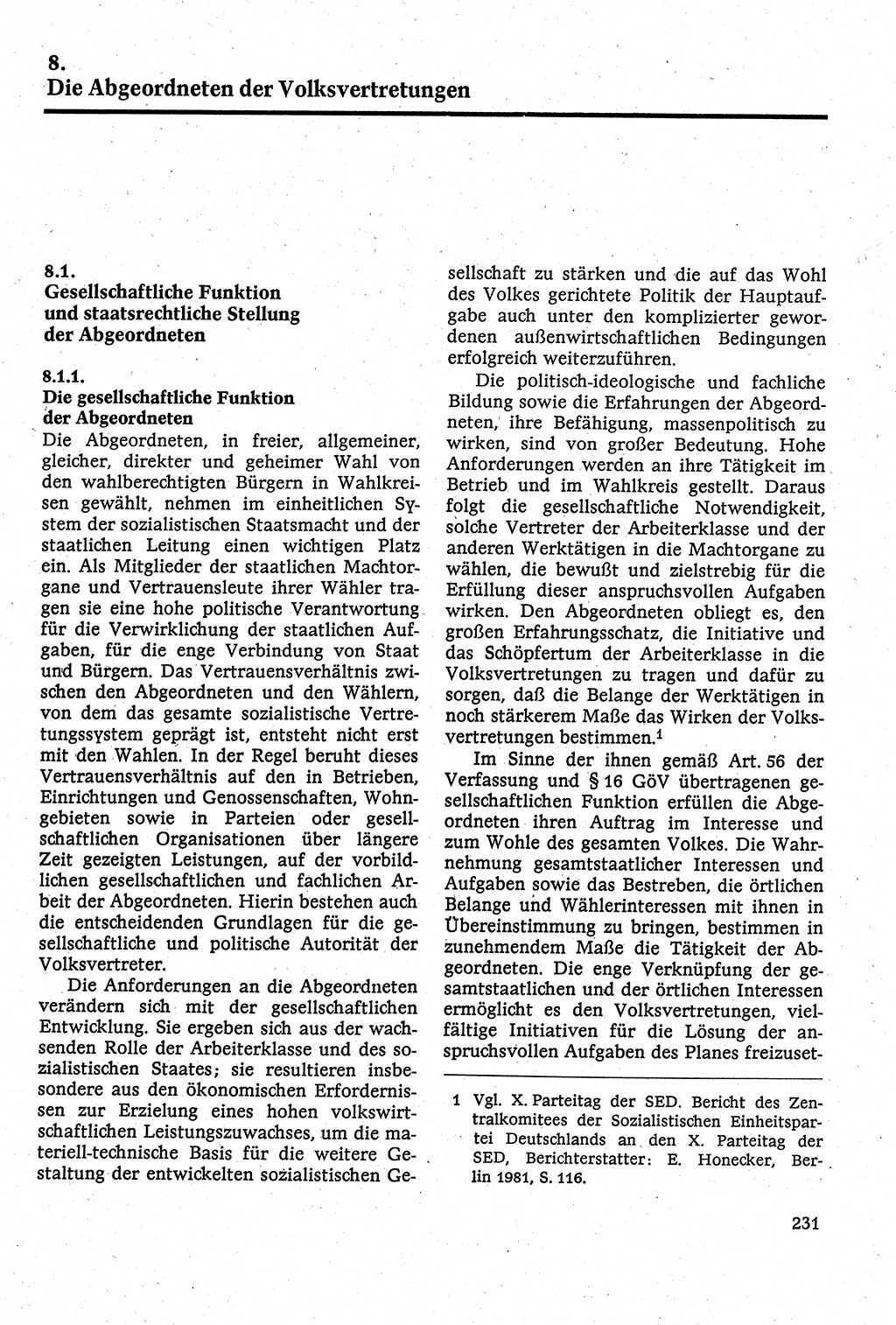Staatsrecht der DDR [Deutsche Demokratische Republik (DDR)], Lehrbuch 1984, Seite 231 (St.-R. DDR Lb. 1984, S. 231)